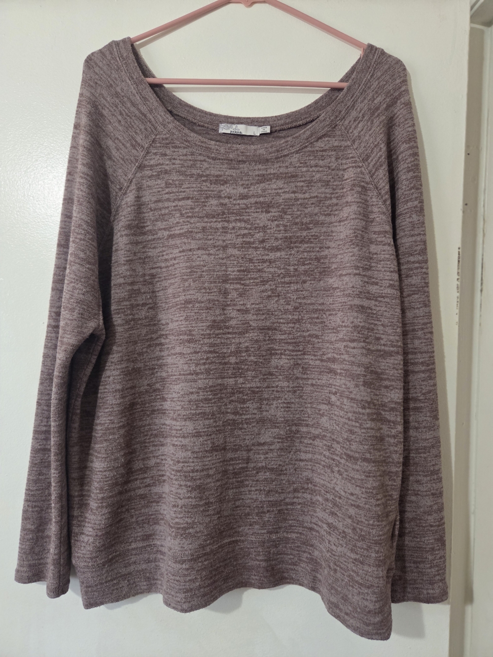 Prana Cozy Marled Mauve Pullover Sweater